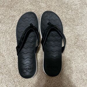 Sperry Black Flip Flops